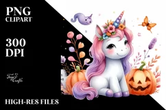Simple Baby Unicorn Halloween Clipart Product Image 1