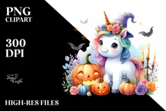 Cute Baby Unicorn Halloween Sticker Product Image 1