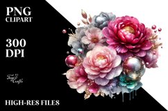 Shiny Peonies Clipart Product Image 1
