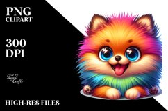 Colorful Funny Baby Pomeranian PNG Product Image 2