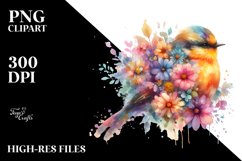 Vibrant Bird with Flowers | Sublimation | Clipart Product Image 3