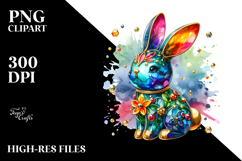 Bunny on Splashy Background PNG Product Image 2