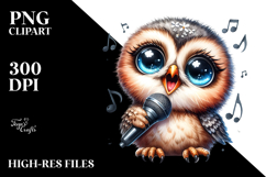 Energetic Baby Owl PNG Product Image 2