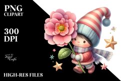 Gnome with Primrose Star PNG Product Image 2