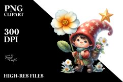 Gnome with Primrose Star PNG Product Image 2