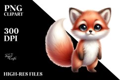 Watercolor Baby Fox Standing Up | Clipart Product Image 2