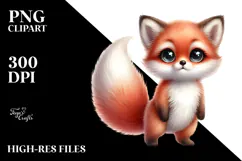 Watercolor Baby Fox Standing Up | Clipart Product Image 2