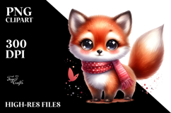 Watercolor Baby Fox Standing Proud | Sublimation Clipart Product Image 2