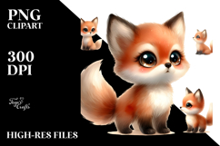 Watercolor Baby Fox Standing Up | Clipart Product Image 2