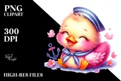 Resting Baby Sailor Duck PNG Product Image 2