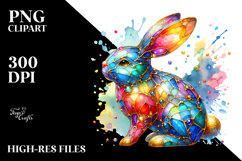 Bunny on Splashy Background PNG Product Image 2