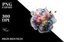 Glossy Cosmos with Golden Insertions | Sublimation Clipart Product Image 1