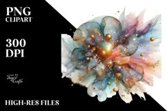 Abstract Golden Cosmos | Sublimation Clipart Product Image 1