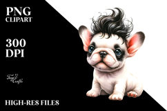 Happy Baby French Bulldog Watercolor PNG Product Image 2