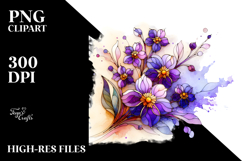 Abstract Wooden Violet Splash | Clipart Product Image 2