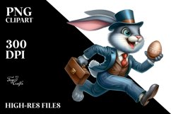 Running Bunny with Egg PNG Product Image 2