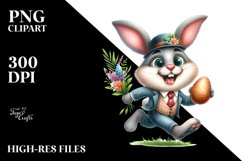Running Bunny with Egg PNG Product Image 2