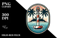 Vintage Tropical Island Beach Buoy PNG Product Image 2