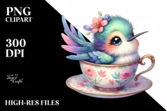 Colorful Baby Hummingbird | Sublimation | Clipart Product Image 1