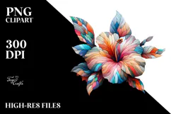 Abstract Colorful Pastel Wooden Hibiscus Product Image 2