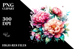 Peonies Watercolor PNG Product Image 2