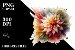 Golden Dahlia Abstract | Sublimation Clipart Product Image 1