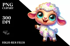 Colorful Enthusiastic Baby Lamb Clipart Product Image 3