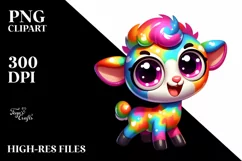 Colorful Enthusiastic Baby Lamb Clipart Product Image 1