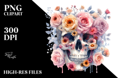 Colorful Skull with Spring Flowers, PNG Product Image 2