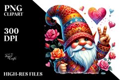 Valentines Gnome with Victory Sign PNG Product Image 2