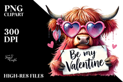 Detailed Pink Highland Cow, PNG Product Image 2