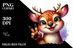 Vibrant Cute Funny Deer Sticker Clipart Product Image 1