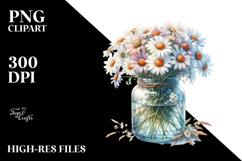 Colorful Jar Daisy | Watercolor Product Image 2