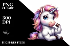 Cute Baby Unicorn Posing | Sublimation | Clipart Product Image 3