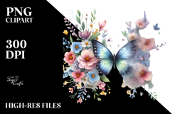 Colorful Butterfly with Splashes, PNG Product Image 2
