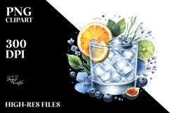 Watercolor Gin and Tonic | Clipart Product Image 3