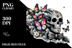 Cute Butterfly Skull PNG Product Image 2