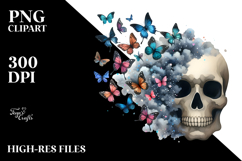 Cute Butterfly Skull PNG Product Image 2