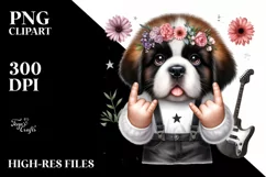 Rock Star Baby Saint Bernard | Sublimation Clipart Product Image 3