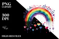 Colorful Watercolor Rainbow PNG Product Image 2