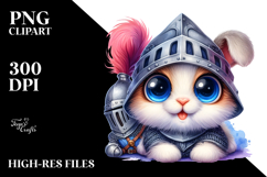 Crazy Eyes Baby Bunny in Knight&#039;s Helmet, Transparent PNG Product Image 2