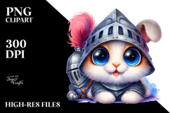 Crazy Eyes Baby Bunny in Knight's Helmet, Transparent PNG Product Image 2