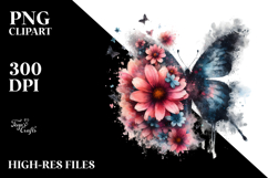 Flower Butterfly Silhouettes, High-Res PNG Product Image 2