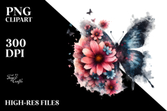 Grunge Flower Painting PNG Product Image 2