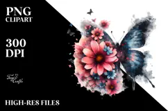 Grunge Flower Painting PNG Product Image 2