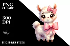 Standing Baby Llama with Happy Eyes | Sublimation | Clipart Product Image 1