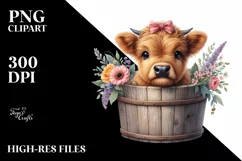 Cute Baby Highland Cow PNG Product Image 3