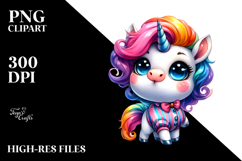 Cute Unicorn Dressed PNG Product Image 2