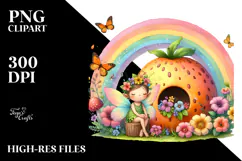 Colorful Fairy House Rainbow Illustration Fruit Fantasy Product Image 2