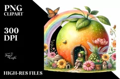Colorful Nature Rainbow Fruit Fairy | Watercolor Product Image 1